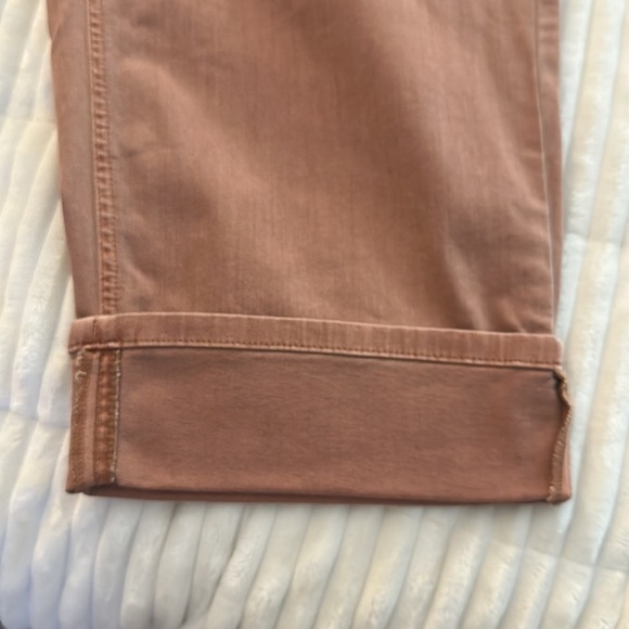 J Jill denim high rise cropped rust color jeans cuffed cotton blend size 28 - Picture 4 of 5